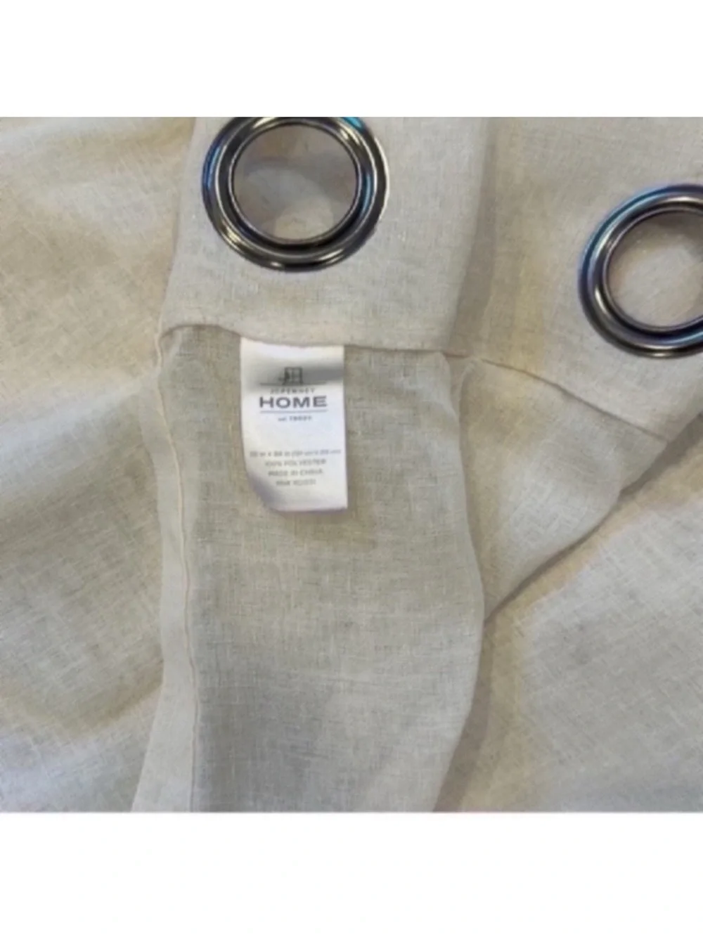 Set of 2 JC Penney Textured Sheer Grommet Top Single Curtain Panels